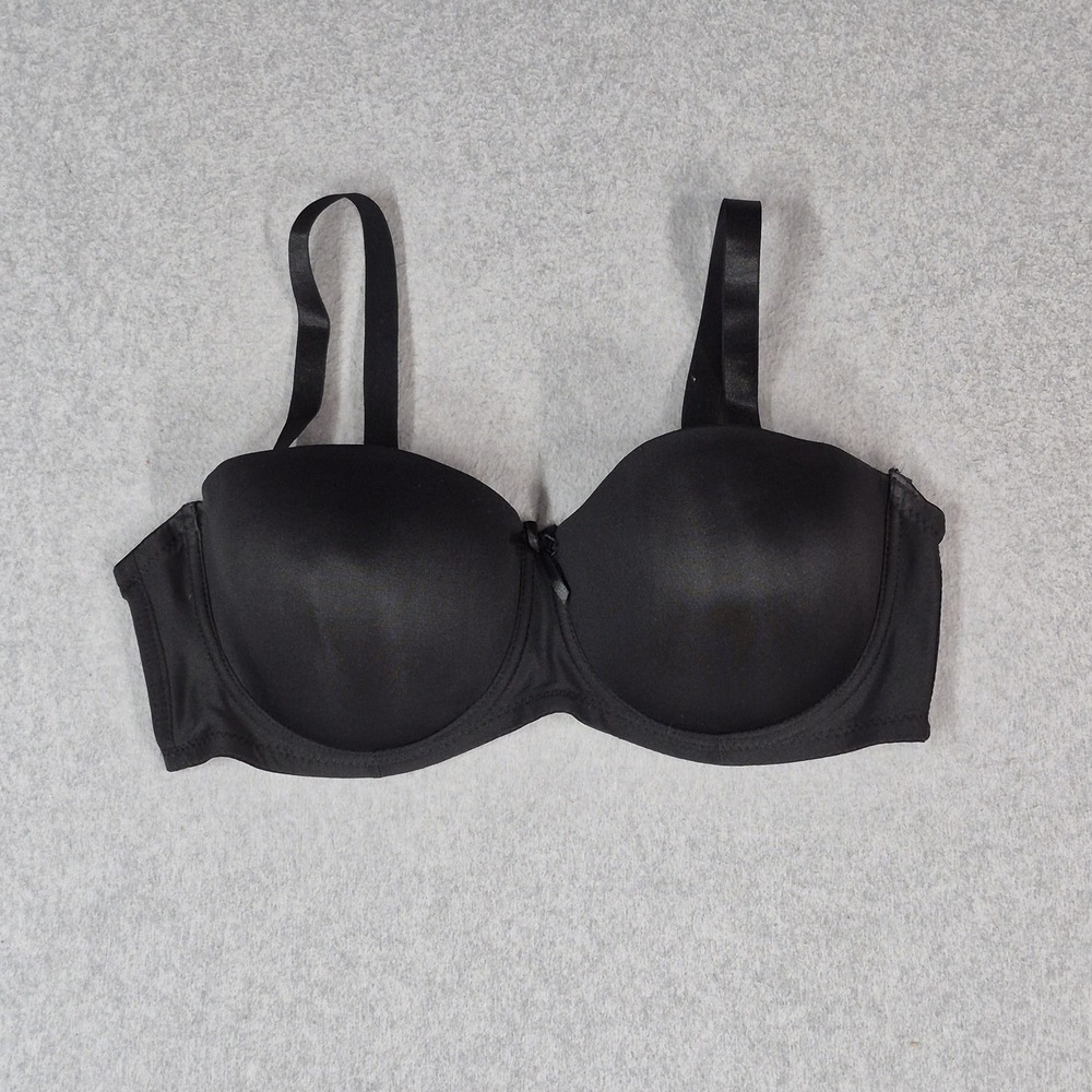 Prima Valentina Women Bra 38DD Black Lightly Lined‎ Underwired Bow